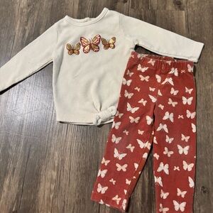 Butterfly Print Kids Matching Set